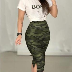 Boss Lady T-shirt and skirt set.